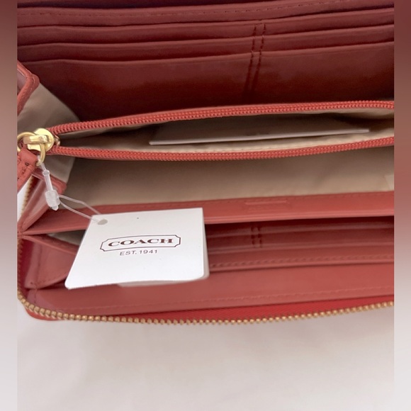 Coach Ashley leather zip around wallet f48102 Vermillion - Picture 4 of 6